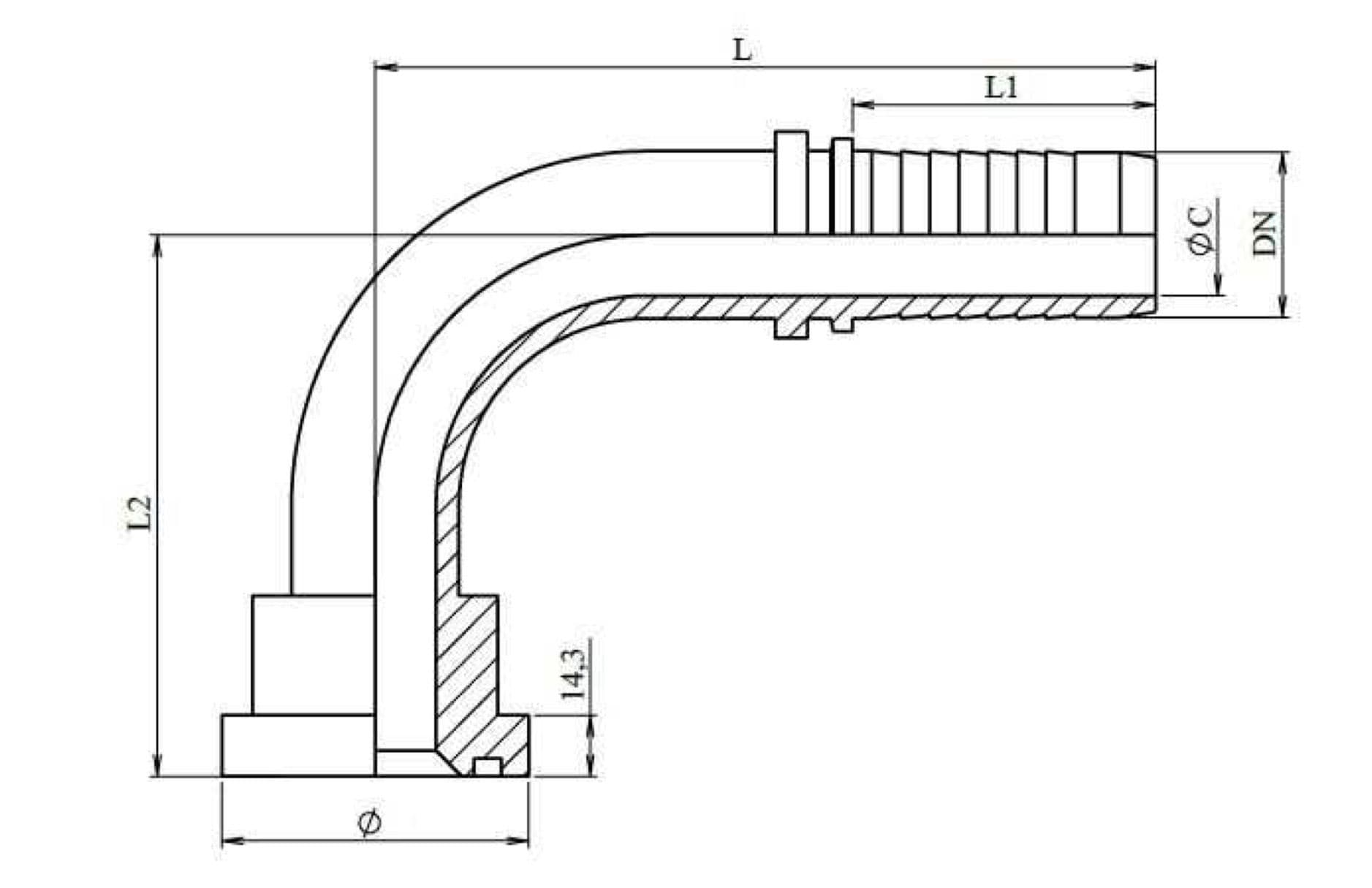 FLANGIA 90° SUPERCAT