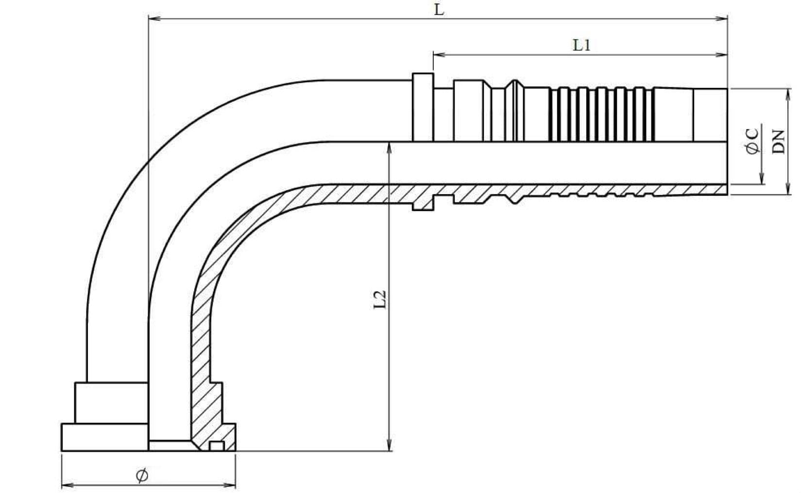 FLANGIA SAE 6000 90° INTERLOCK