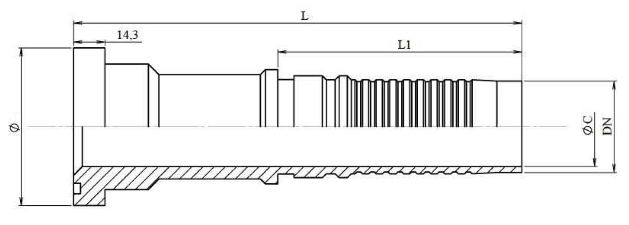 FLANGIA DIRITTA SUPERCAT INTERLOCK