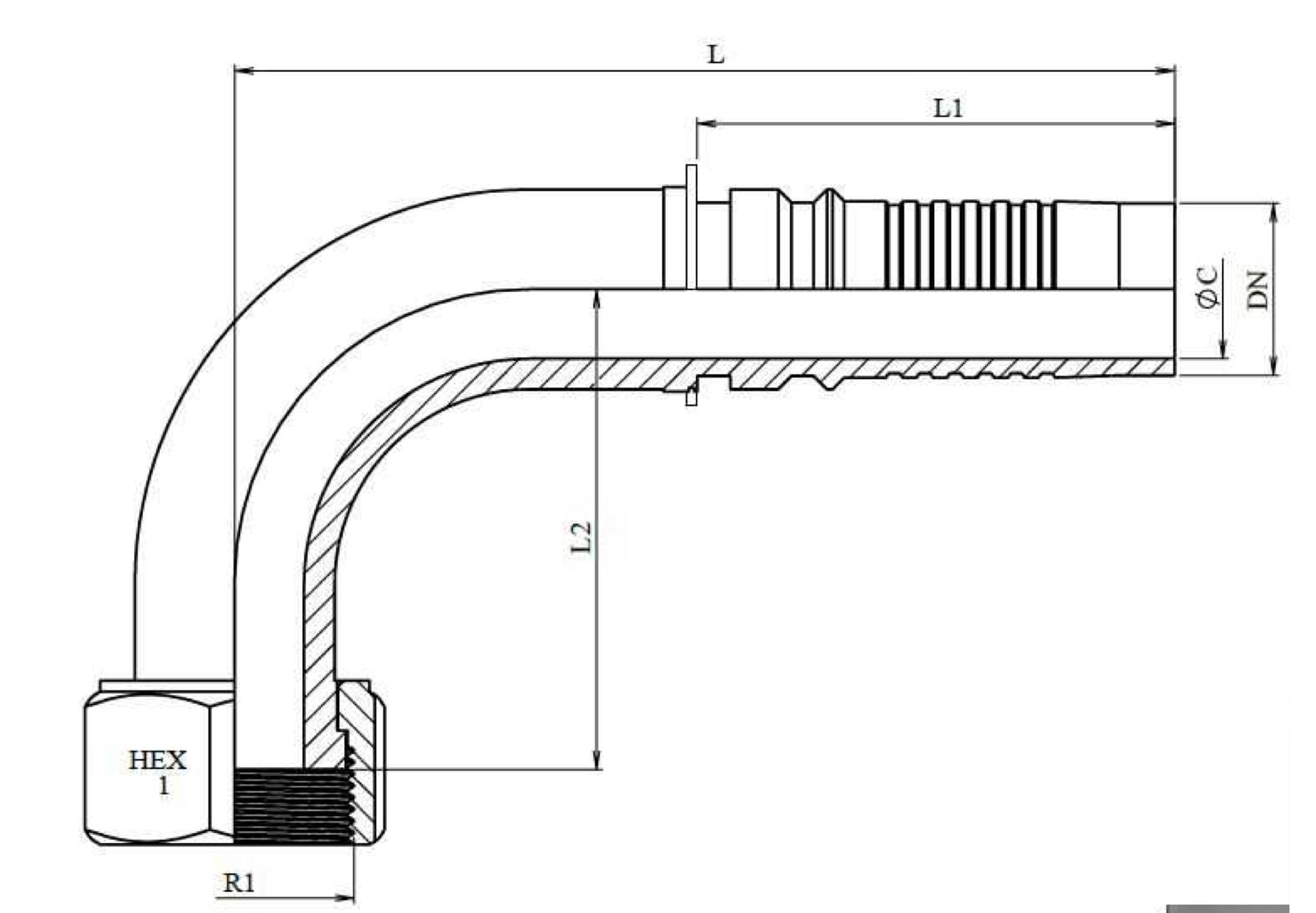 FEMMINA ORFS 90° INTERLOCK