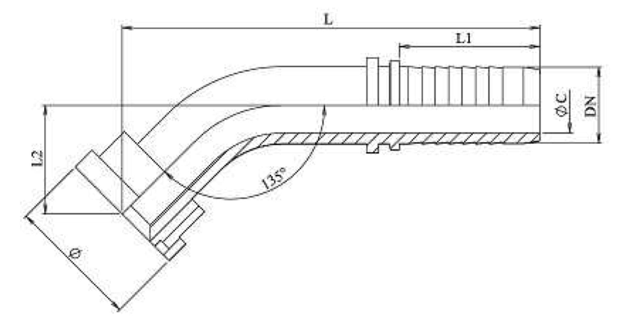 FLANGIA 45° SAE 6000