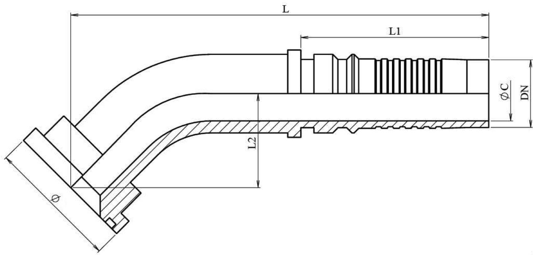 FLANGIA SAE 3000 45° INTERLOCK