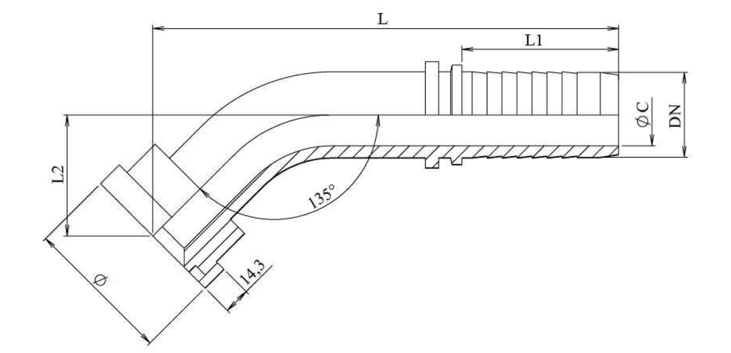 FLANGIA 45° SUPERCAT