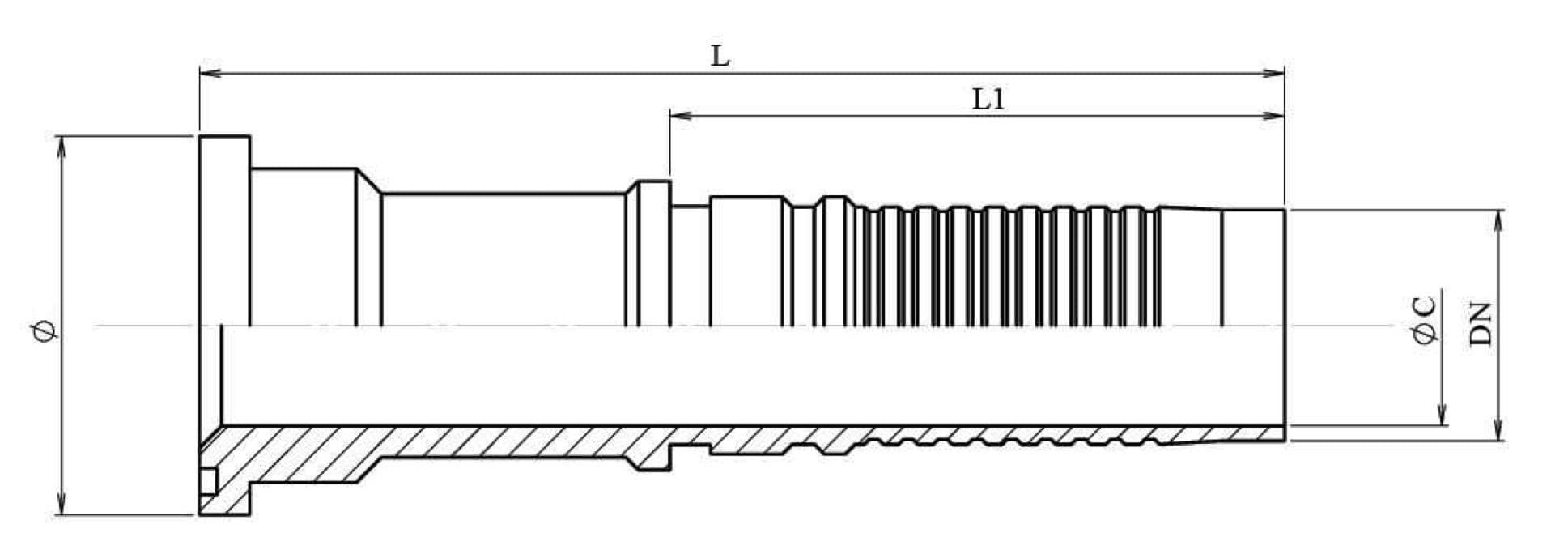 FLANGIA SAE 6000 DIRITTA INTERLOCK